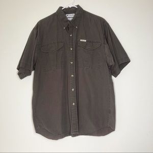 COLUMBIA Men’s PFG Blood and Guts Short sleeve button down shirt Size Large